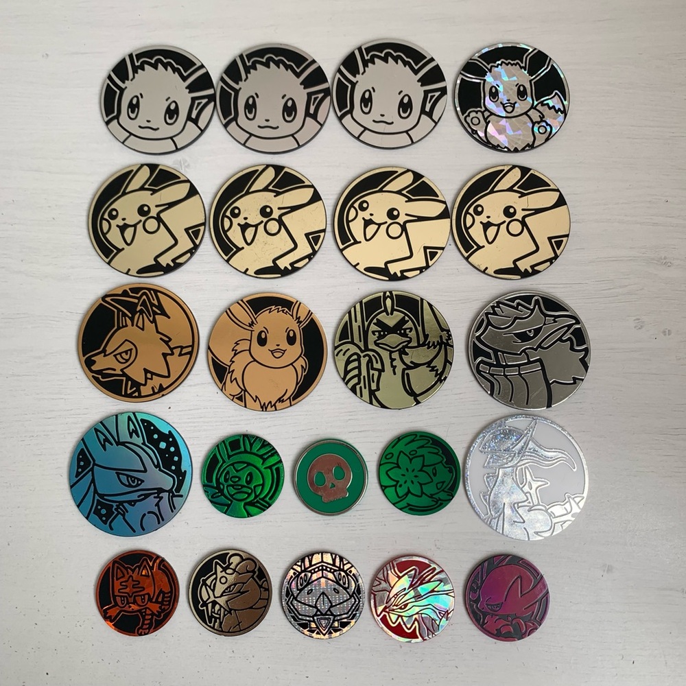 Pokémon Flip Coins Tokens Lot of 22